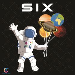 6 year old outer space birthday png, birthday png, 6th birthday png, astronaut png, 6 years old png, 6 years old boy png