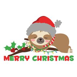 merry christmas sloth iron on transfer or christmas, christmas svg,  silhouette svg fies