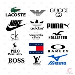 clothing brand logo bundle, clothing logo svg, gucci logo svg, boss logo svg, fashion brand svg