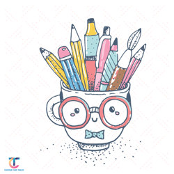 cute pens cup svg, back to school svg, cute cup svg, pens cup svg, school svg, study svg, student svg, back school