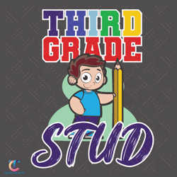 third grade stud svg, back to school svg, third grade svg, grade svg, student svg, school svg, teacher svg, class s
