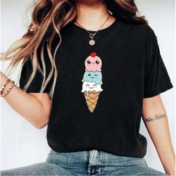 ice cream cone shirt, colorful ice cream shirts, women summer tee, ice cream lover kids shirt, ice cream party outfit, g