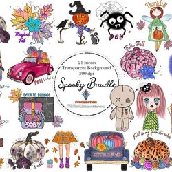 spooky halloween bundle png, creepy doll, boo, which, spider