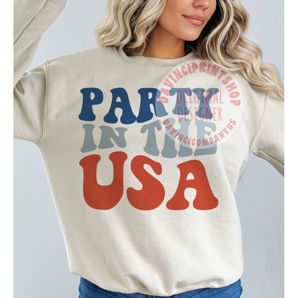 Party in the USA svg, 4th of July svg, 4th of July png, Usa Sublimation, 4th Of July Shirt Design, Retro Smiley Face png, usa svg, Retro svg - 3.jpg