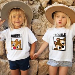 chip and dale shirt, double trouble shirt, disney couple shirts, disney family shirts, disney vacation shirt