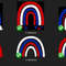 Red White & Blue Rainbow SVG Cut File Set of 6 Cute Patriotic Independence Day July 4th America Rainbow PNG Instant Digital DOWNLOAD - 2.jpg