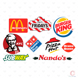 fastfood logo bundle svg, fastfood brand svg, mcdonald logo svg, burger king logo svg, nandos logo svg