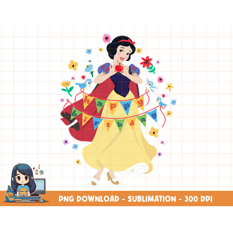Disney Princess Snow White Happy Birthday png, sublimation, digital print.jpg