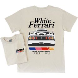 frank ocean blond white ferrar, short sleeve shirt, blond album, vintage style tee, blonded