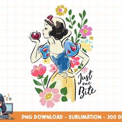 disney princess snow white just one bite floral png, sublimation, digital print