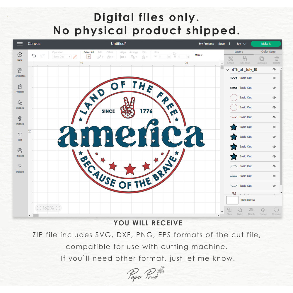 America Land Of The Free Because Of The Brave SVG, 4th of July SVG, Fourth of July SVG, Patriotic Svg, Independence Day Svg, Png Sublimation - 5.jpg