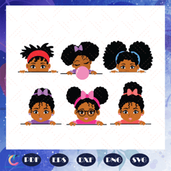 black girl peekaboo svg, peekaboo girl svg, puff afro ponytails svg, black girl gift, black women, black girl for s