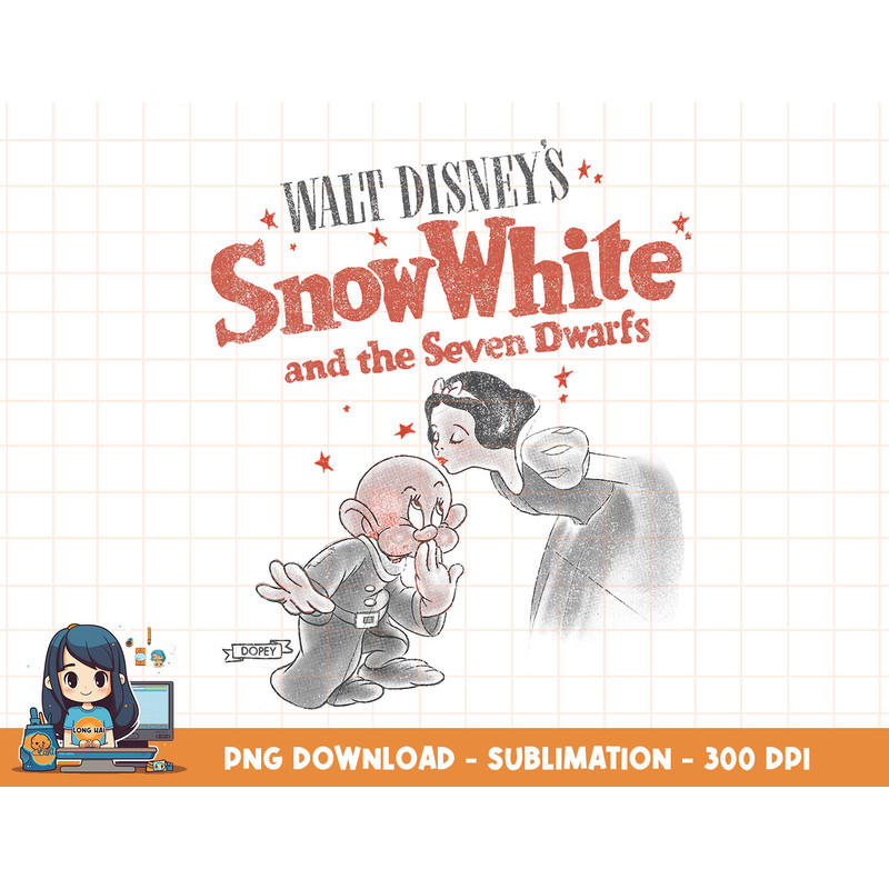 Disney Snow White & Dopey Distressed Portrait png, sublimation, digital print.jpg