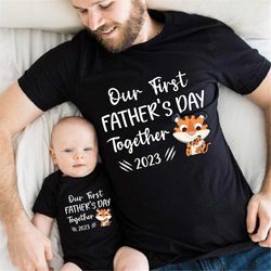 Our First Father's Day Shirt, Matching Shirt for Dad and Son, Our 1st Father's Day, Dad and Baby Tiger Outfits , New Dad