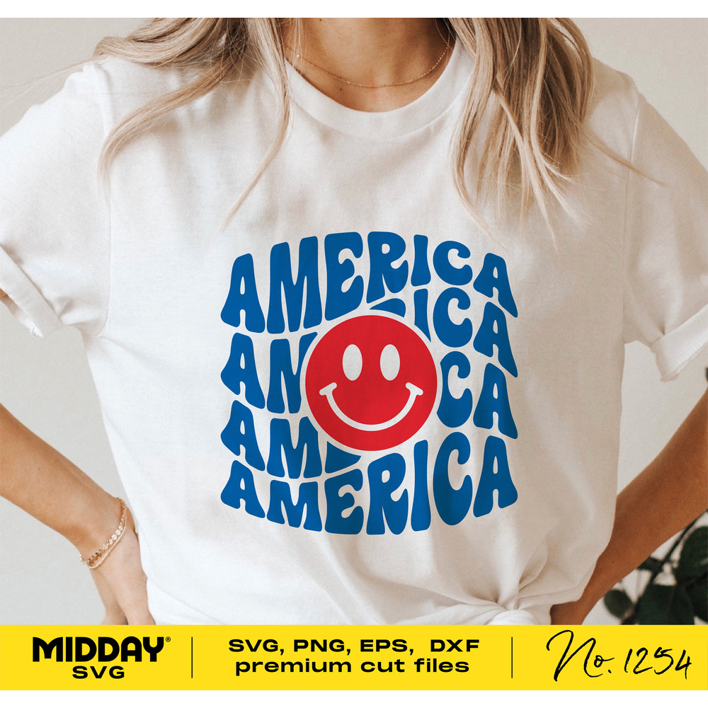 America Smiley Face Svg, 4th of July Svg, Png Eps Dxf, Freedom Svg, Patriotic Svg, Independence Day Svg, Cricut Cut Files, Silhouette - 2.jpg