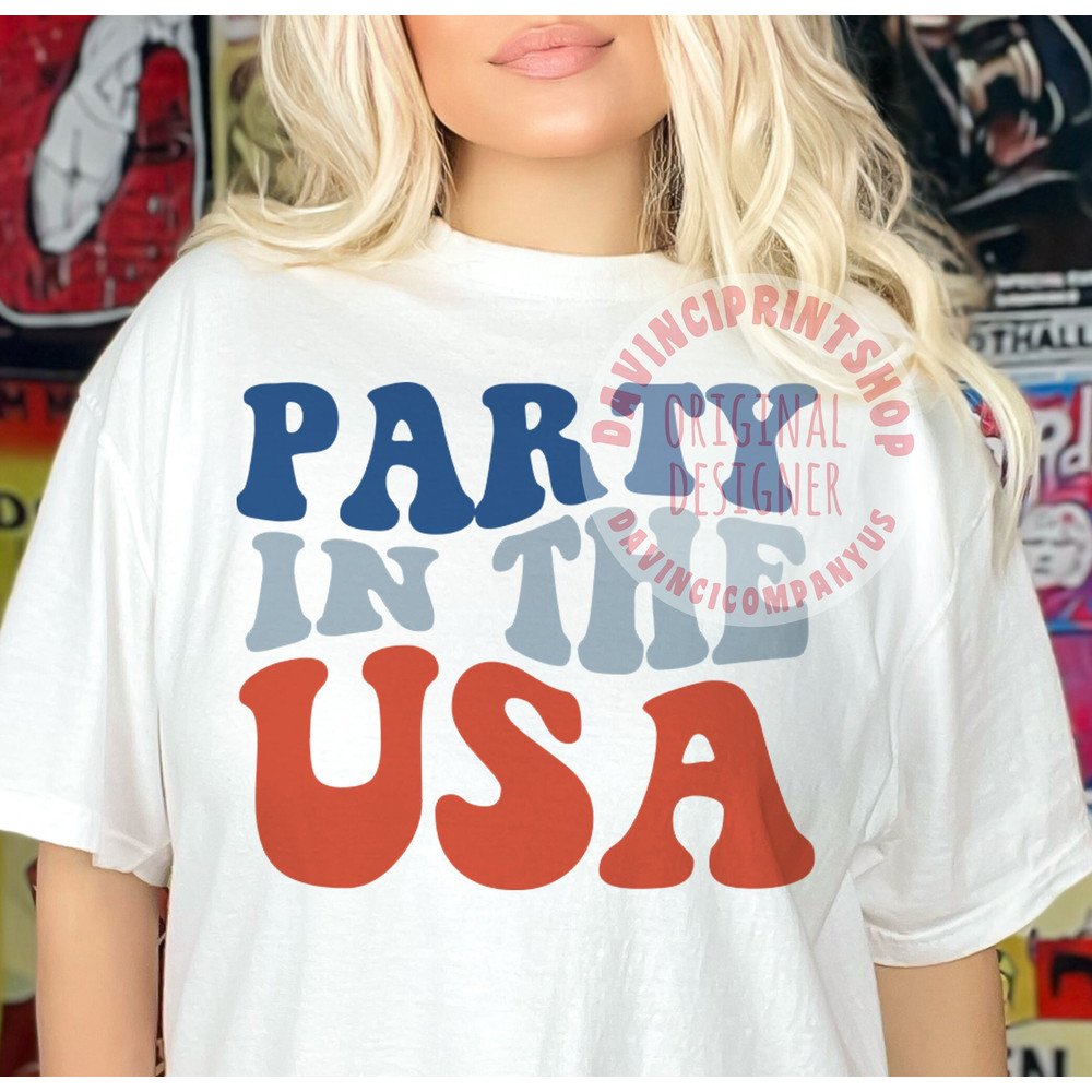 Party in the USA svg, 4th of July svg, 4th of July png, Usa Sublimation, 4th Of July Shirt Design, Retro Smiley Face png, usa svg, Retro svg - 2.jpg