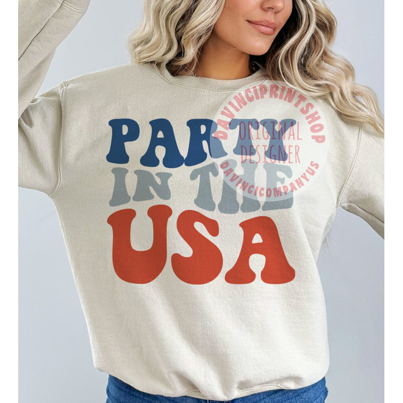 Party in the USA svg, 4th of July svg, 4th of July png, Usa Sublimation, 4th Of July Shirt Design, Retro Smiley Face png, usa svg, Retro svg - 3.jpg