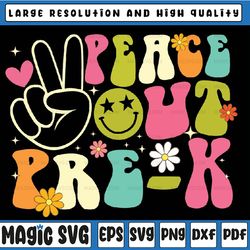 kids last day of school peace out preschool pre k teacher kids svg, pre-k graduation svg, pre-k graduate, end of school