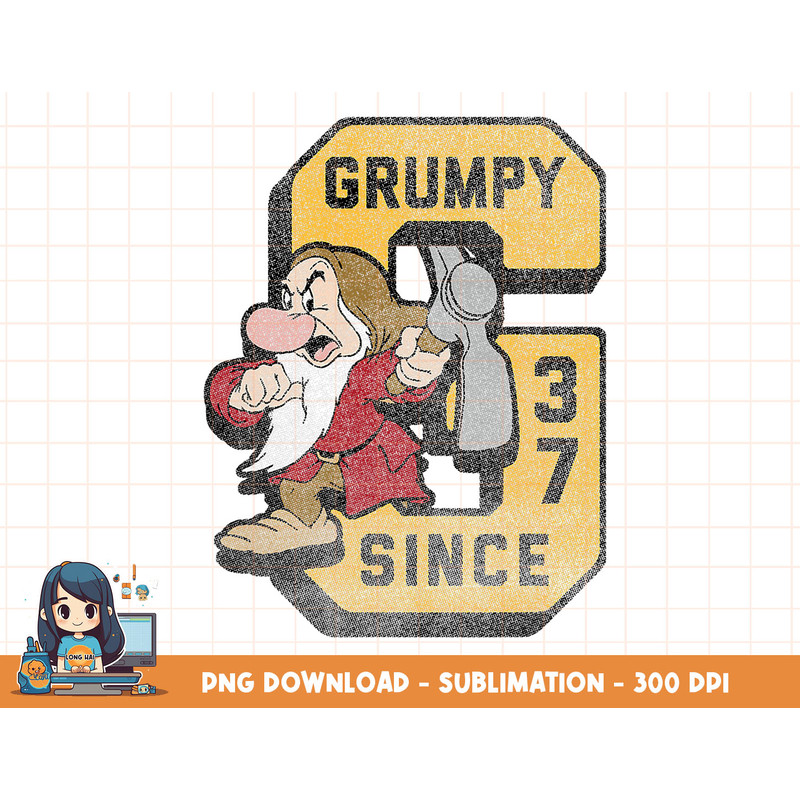 Disney Snow White & The Seven Dwarfs Grumpy Collegiate png, sublimation, digital print.jpg
