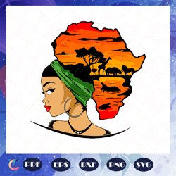 safari goddess svg, black woman svg, nubian queen svg, african american woman svg, africa continent svg, files for