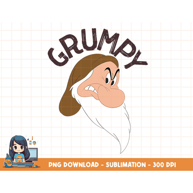 Disney Snow White & The Seven Dwarfs Grumpy Face png, sublimation, digital print.jpg