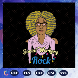 social workers rock svg, black power svg, black girl svg, soulful diva svg, black woman svg, black queen svg, thick