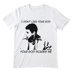 your god scares me bulletproof shirt, bulletproof t shirt, bulletproof tshirt, action comedy film, adam sandler shirt