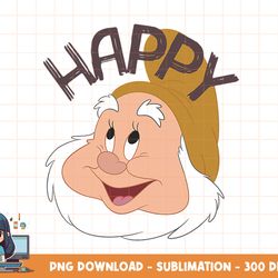 disney snow white & the seven dwarfs happy face png, sublimation, digital print