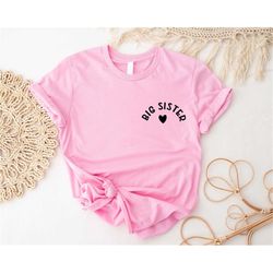 big sister shirt, cute big sister gift, pocket print big sis tshirt, big sister announcement, pregnancy reveal,baby show