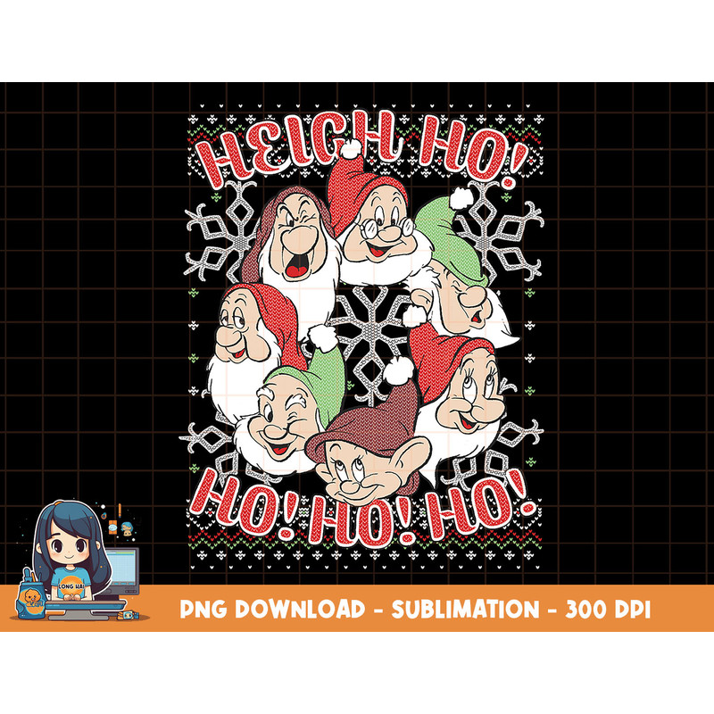 Disney Snow White All Dwarfs Ugly Christmas Sweater T-Shirt png, sublimation, digital print.jpg