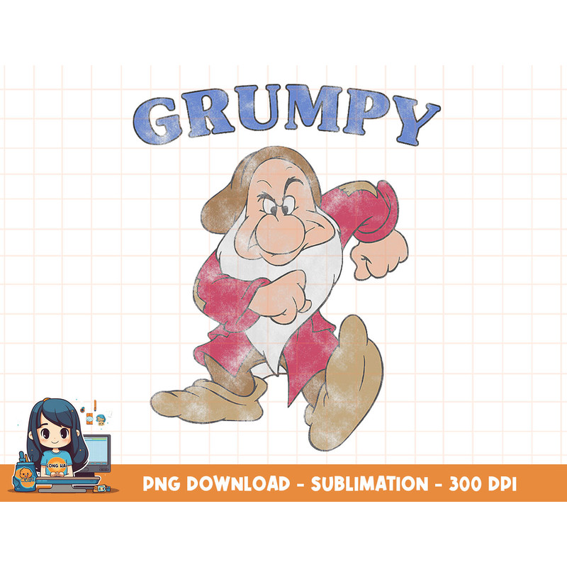 Disney Snow White and the Seven Dwarfs A Grumpy Character png, sublimation, digital print.jpg