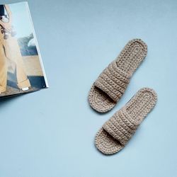 hemp slippers women open-toe sandals non-slip flat shoes
