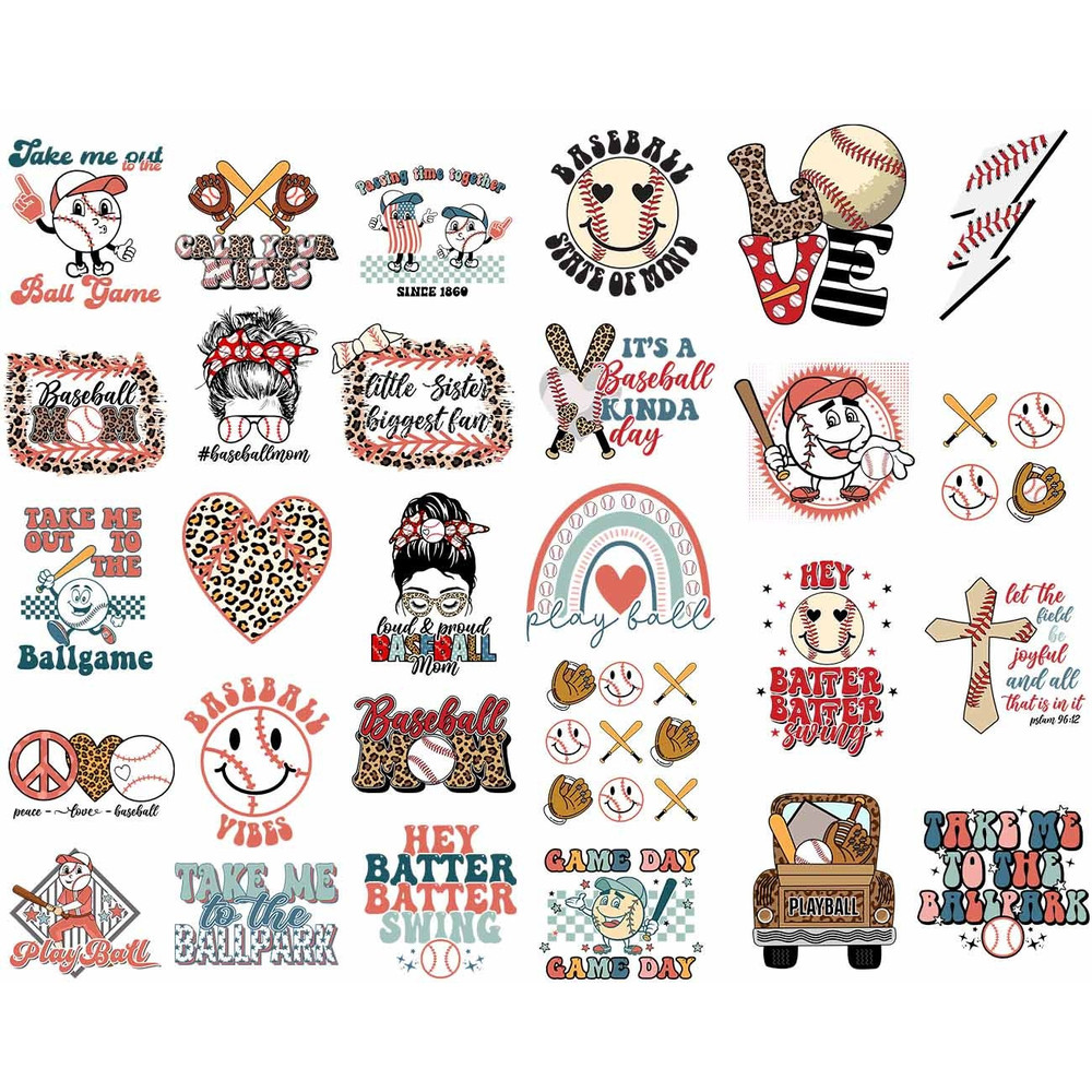baseball svg png bundle Game day Vibes retro baseball mom Summer nights Home runs Season Take me out Love Heart Field Leopard Smiley bolt - 1.jpg