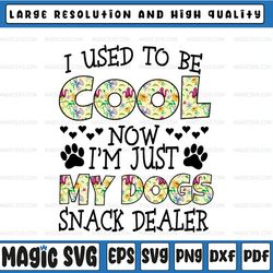 flower i used to be cool now i'm just my dogs snack dealer dog paw print dog lover digital png