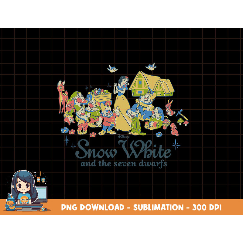 Disney Snow White And The Seven Dwarfs Classic Group Shot png, sublimation, digital print.jpg