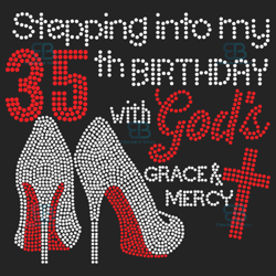 stepping into my 35th birthday with gods space and mercy svg, birthday svg, 35th birthday svg, turning 35 svg, 35 years