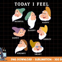 disney snow white and the seven dwarfs expressions today png, sublimation, digital print