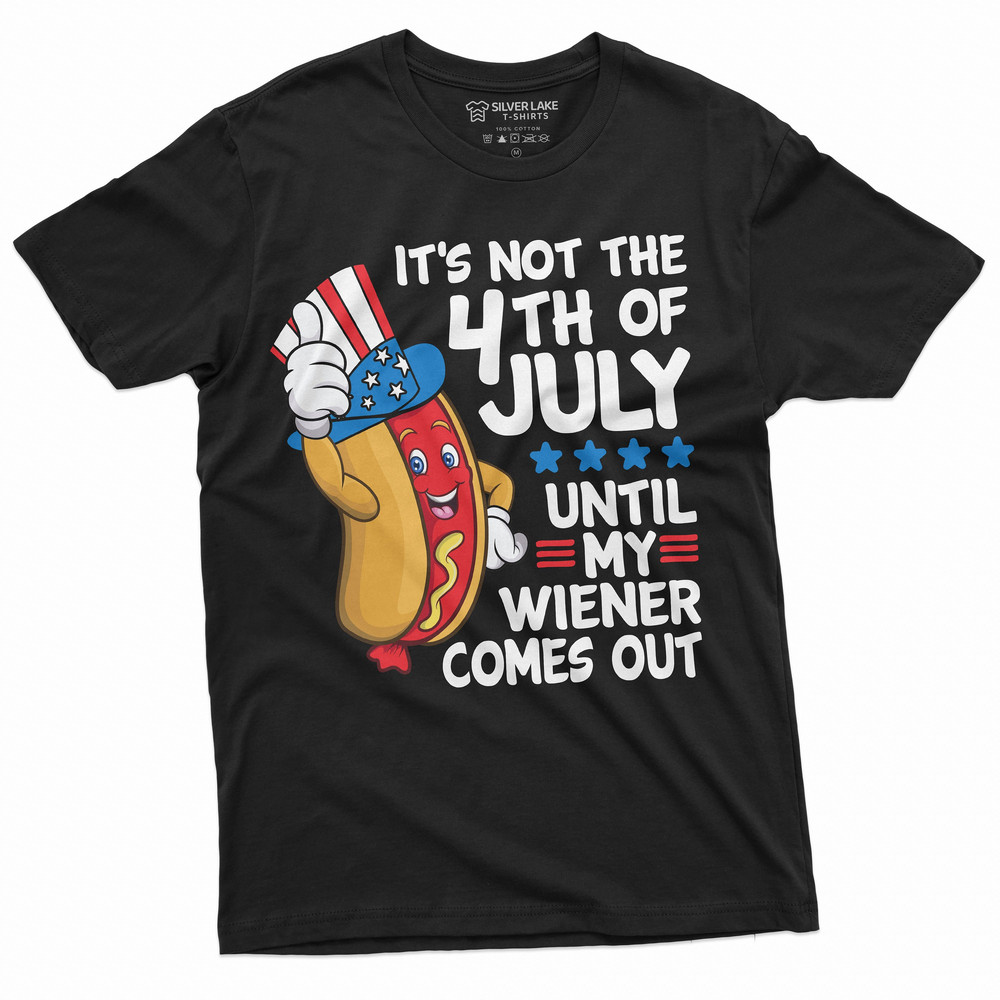 4th of July Funny Wiener T-shirt Partying Grilling Fourth Humor Gift Shirt hot dog bbq Mens offensive Tee Shirt - 1.jpg