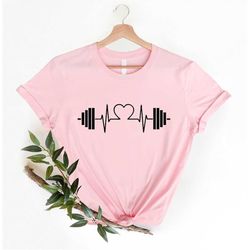 bodybuilding shirt, lifting shirt for unisex, workout shirt, heartbeats barbell tees, crossfit t-shirt, gym women shirt,