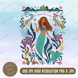 disney princess the little mermaid ariel beyond the surface png, png high quality, png, digital download