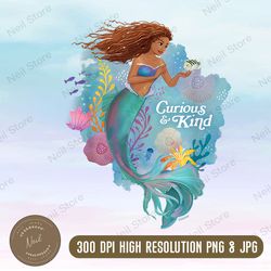 disney princess the little mermaid ariel curious & kind png, png high quality, png, digital download