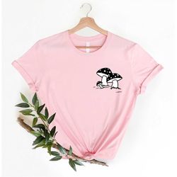 pocket size mushroom shirt, nature lover tee, fungi shirts, hippie mushroom, magic mushroom shirt, plant lover gift idea