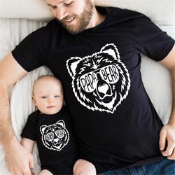 papa bear baby bear shirts, matching shirt for dad and son, our 1st father's day, dad and baby outfits onesie, new dad f