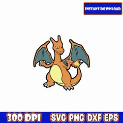 pokemon charizard svg bundle, pokemon clipart, pikachu svg, pokemon layered, pokemon birthday svg, svg for cricut, svg