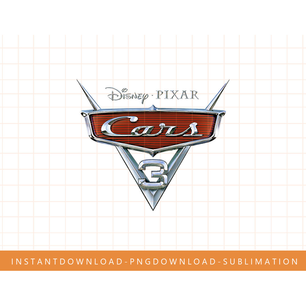 Disney Pixar Cars 3 Chrome Movie Logo png, sublimate, digital print.jpg
