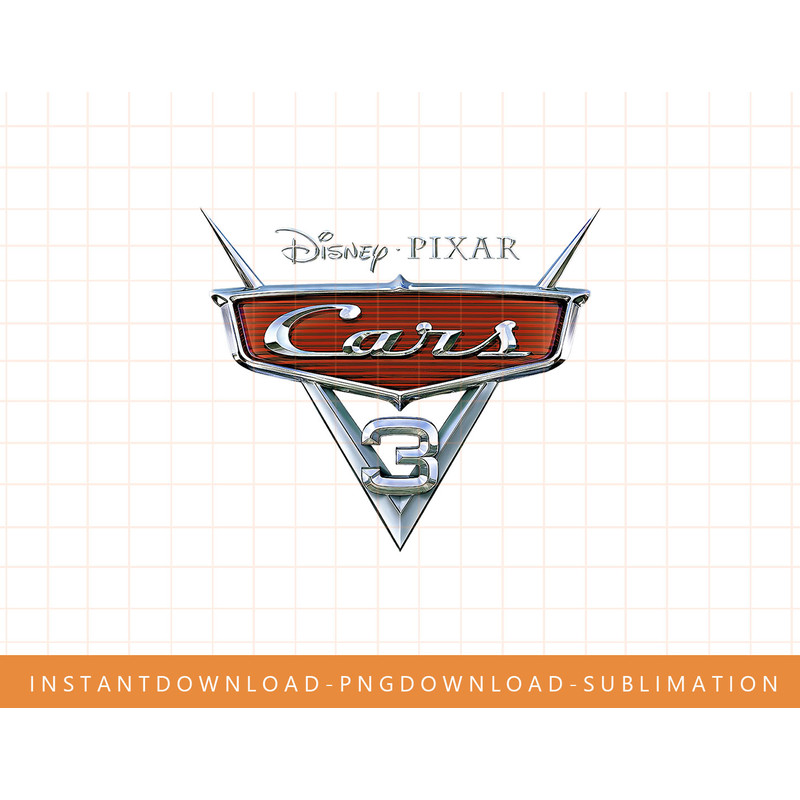 Disney Pixar Cars 3 Chrome Movie Logo png, sublimate, digital print.jpg
