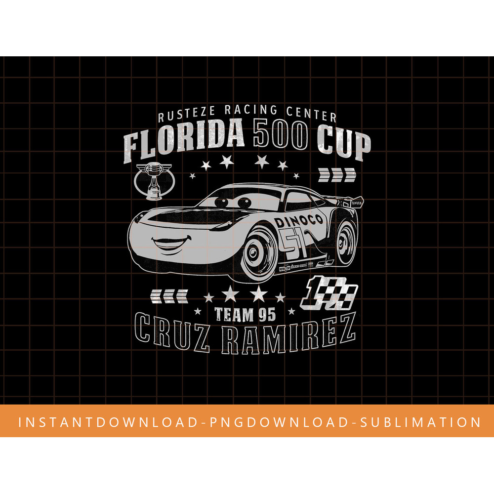 Disney Pixar Cars 3 Cruz Ramirez Florida 500 Graphic T-Shirt png, sublimate, digital print.jpg