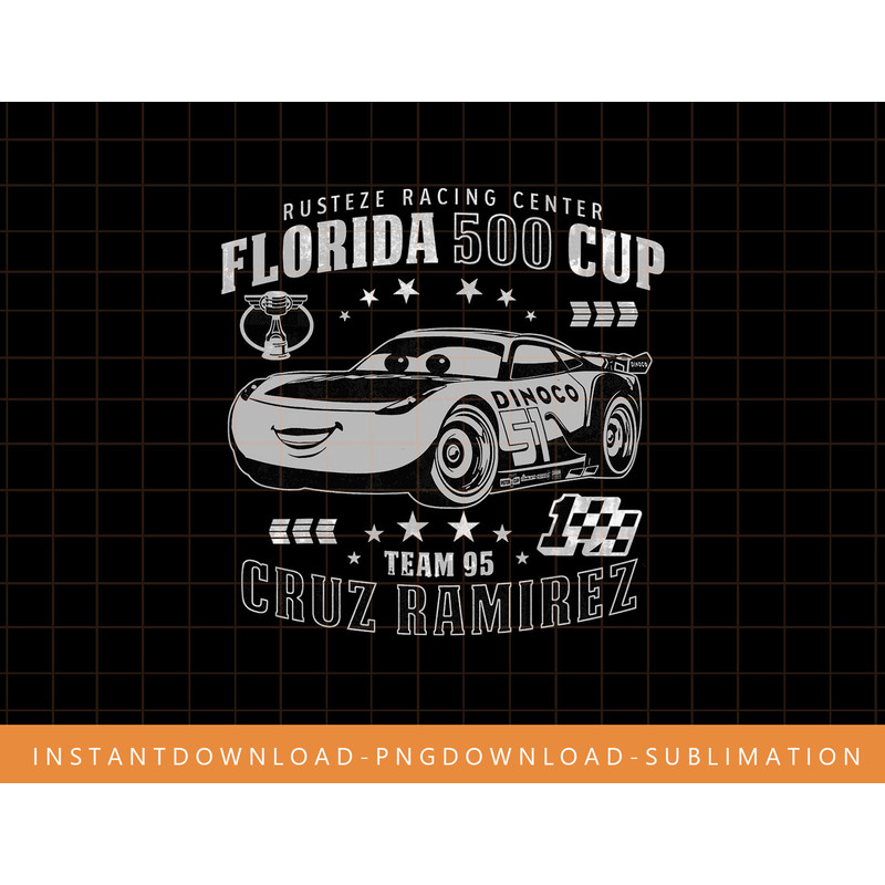 Disney Pixar Cars 3 Cruz Ramirez Florida 500 Graphic T-Shirt png, sublimate, digital print.jpg