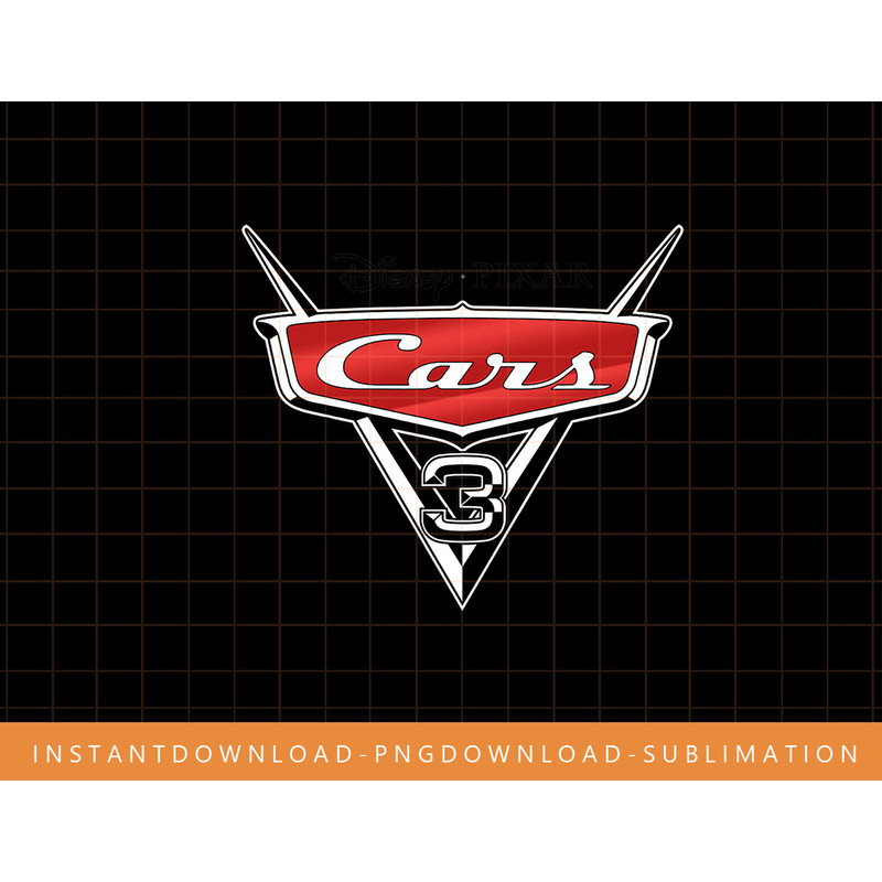Disney Pixar Cars 3 Movie Title Logo Graphic T-Shirt png, sublimate, digital print.jpg