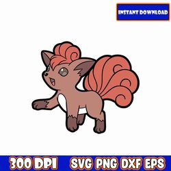pokemon vulpix svg, pikachu svg , pikachu png , pokemon cricut vector bundle , pikachu diy , png image t-shirt cut files